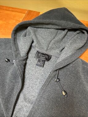 Coaco XL Women's Dark Charcoal Gray  Full-Zip Hooded Sweatshirt